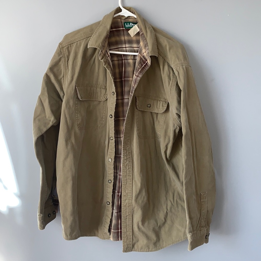 Mens L.L. Bean Flannel Lined Barn Coat Jacket